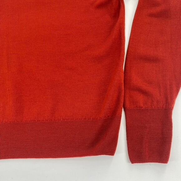 Jaeger London Vintage Mens Wool Pullover Sweater V-Neck Orange Size Medium - Picture 8 of 9
